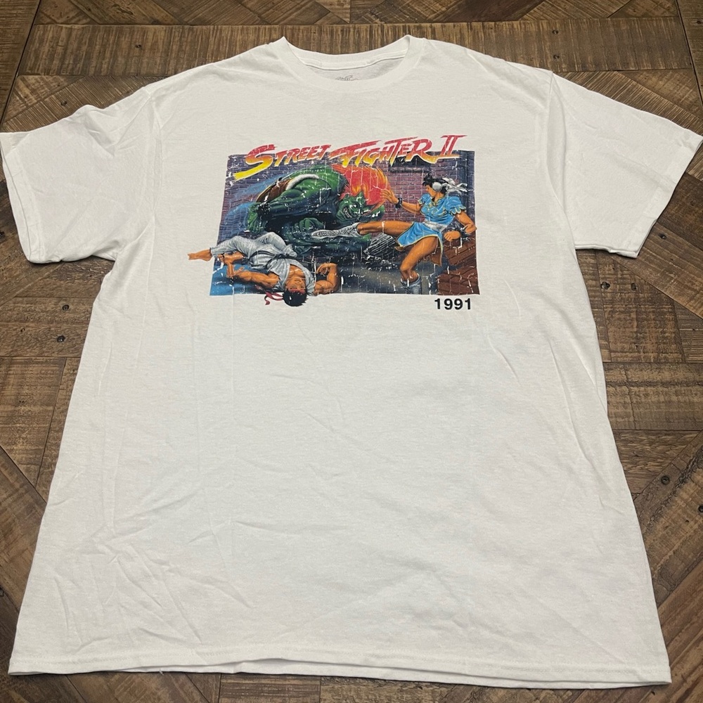 Street Fighter II White Graphic Tee